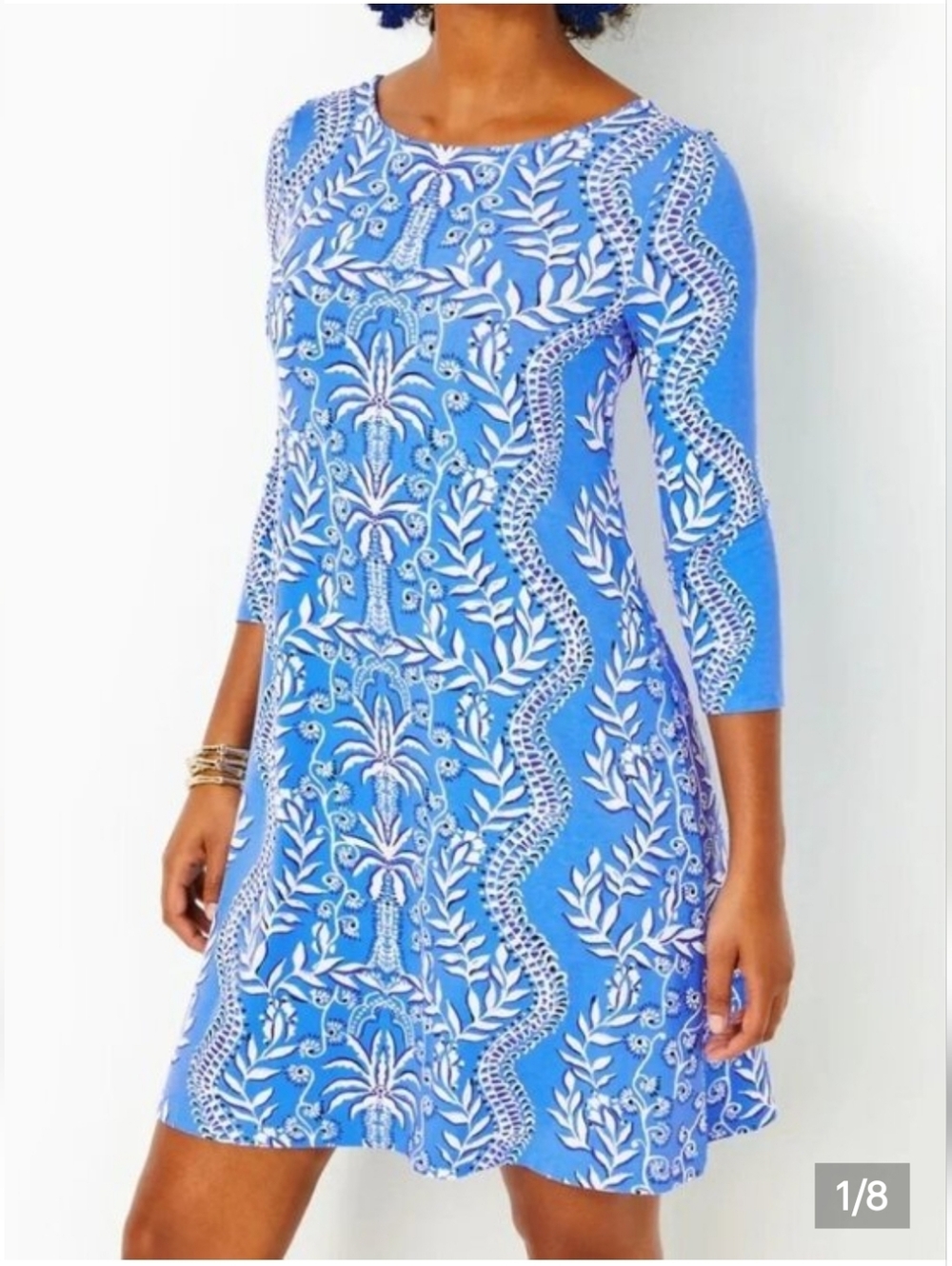 Lilly Pulitzer Blue and White Long Sleeve Dress